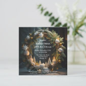 Feestelijk kerstkrans feestje kaart (Staand voorkant)