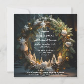 Feestelijk kerstkrans feestje kaart (Voorkant)