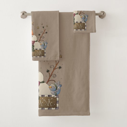 Feestelijk Kerstland Geloof Sneeuwman Bad Handdoek (Insitu)