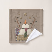 Feestelijk Kerstland Geloof Sneeuwman Bad Handdoek (Wasdoekje)