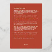 Feestelijk kerstlint met poinsettias folie feestdagenkaart (Achterkant)