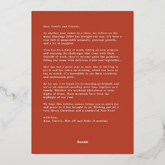 Feestelijk kerstlint met poinsettias folie feestdagenkaart (Achterkant)