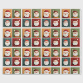 Feestelijk kerstmanpatroon in heldere blokken cadeaupapier (Vlak)