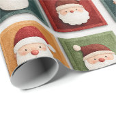 Feestelijk kerstmanpatroon in heldere blokken cadeaupapier (Rol Hoek)