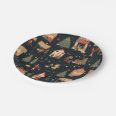 Feestelijk kerstmarktpatroon papieren bordje (Gekanteld)