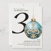 Feestelijk Kerstmis Bauble 30e Verjaardagsfeest Kaart (Voorkant)