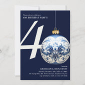 Feestelijk Kerstmis Bauble 40e Verjaardagsfeest Kaart (Voorkant)