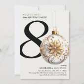 Feestelijk Kerstmis Bauble 80ste Verjaardagsfeest Kaart (Voorkant)