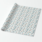 Feestelijk Kerstmis Hulst Rode Bessen Patroon Cadeaupapier (Uitgerold)