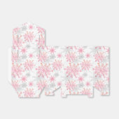 Feestelijk Kerstmis roze sneeuwvlok grijs feest Bedankdoosjes (Uitgevouwen)