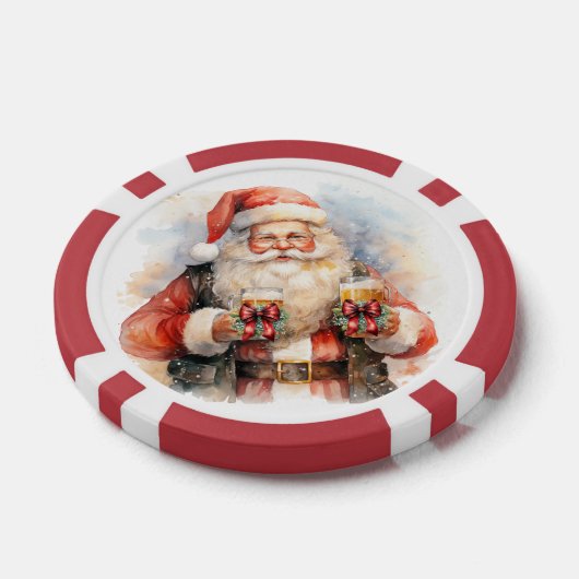 Feestelijk Kerstmis Santa gratis bier Poker Chips (Enkel)