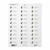 Feestelijk Kerstmis Zwart Witte Kat Retouradres Etiket (Full Sheet)