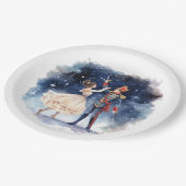 Feestelijk kerstnotenkrakerfeest papieren bordje (Gekanteld)