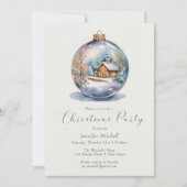 Feestelijk Kerstornament Winter House Party Kaart (Voorkant)
