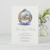 Feestelijk Kerstornament Winter House Party Kaart (Staand voorkant)