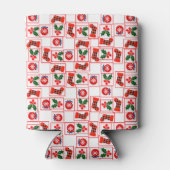 Feestelijk kerstpatroon blikjeskoeler (Achterkant)