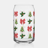 feestelijk kerstpatroon blikvorm glas (Achterkant)