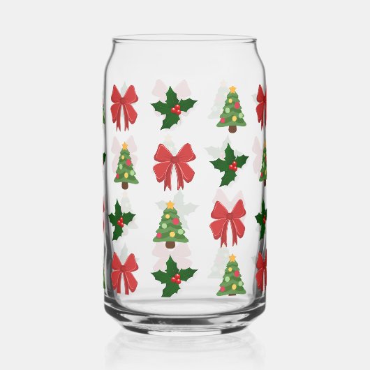 feestelijk kerstpatroon blikvorm glas (Achterkant)