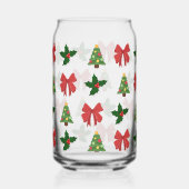 feestelijk kerstpatroon blikvorm glas (Links)