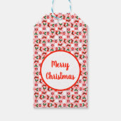 Feestelijk kerstpatroon cadeaulabel (Voorkant)