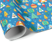 Feestelijk kerstpatroon cadeaupapier (Rol Hoek)