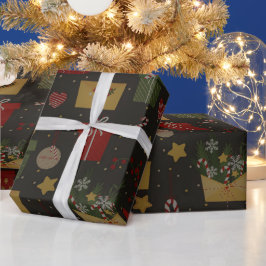 feestelijk kerstpatroon cadeaupapier