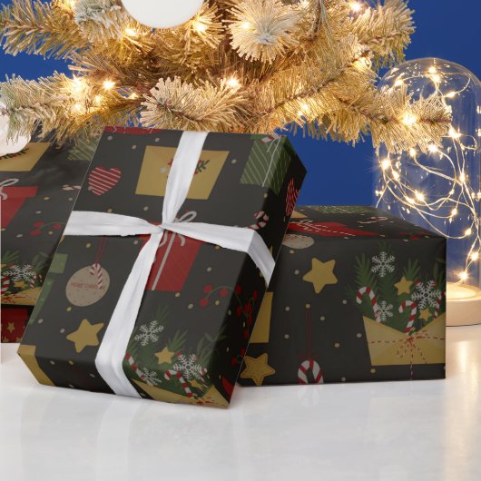 feestelijk kerstpatroon cadeaupapier (Feestdagen)
