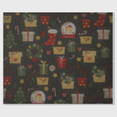 feestelijk kerstpatroon cadeaupapier (Vlak)