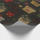 feestelijk kerstpatroon cadeaupapier (Hoek)