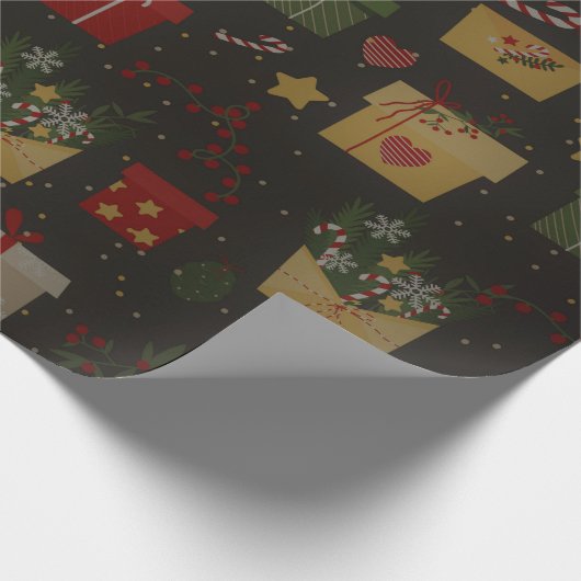 feestelijk kerstpatroon cadeaupapier (Hoek)