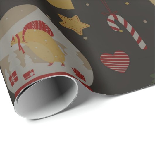 feestelijk kerstpatroon cadeaupapier (Rol Hoek)
