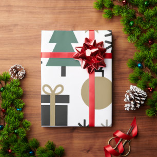 Feestelijk kerstpatroon cadeaupapier