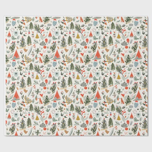 feestelijk kerstpatroon cadeaupapier (Vlak)