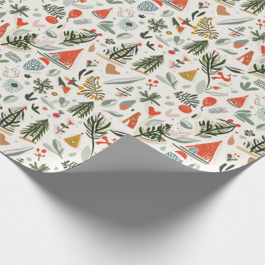 feestelijk kerstpatroon cadeaupapier (Hoek)