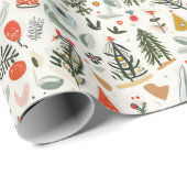 feestelijk kerstpatroon cadeaupapier (Rol Hoek)