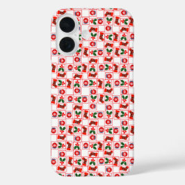 Feestelijk kerstpatroon iPhone 16 hoesje