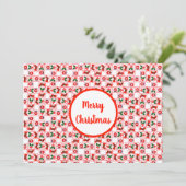 Feestelijk kerstpatroon feestdagenkaart (Staand voorkant)