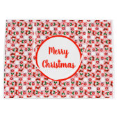 Feestelijk kerstpatroon groot cadeauzakje (Voorkant)