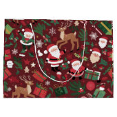 feestelijk kerstpatroon groot cadeauzakje (Achterkant)