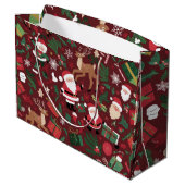 feestelijk kerstpatroon groot cadeauzakje (Achterkant Gekanteld)