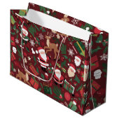 feestelijk kerstpatroon groot cadeauzakje (Voorkant Gekanteld)
