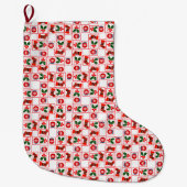 Feestelijk kerstpatroon  grote kerstsok (Voorkant)