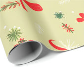 Feestelijk kerstpatroon in rood en crème cadeaupapier (Rol Hoek)