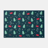 feestelijk kerstpatroon in rood en groen deurmat (Voorkant)