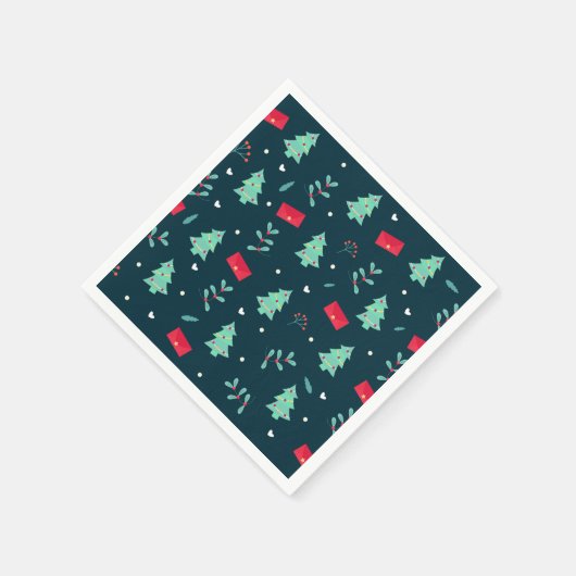Feestelijk kerstpatroon in rood en groen servet (Hoek)