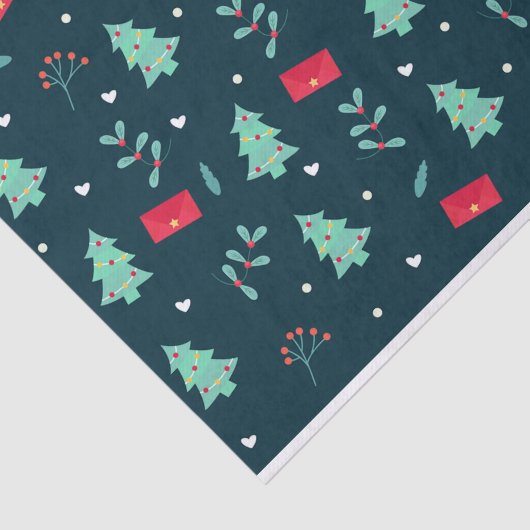 feestelijk kerstpatroon in rood en groen tissuepapier (Detail)