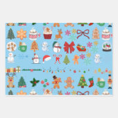 Feestelijk kerstpatroon inpakpapier vel (Voorkant 3)