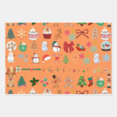 Feestelijk kerstpatroon inpakpapier vel (Voorkant 2)
