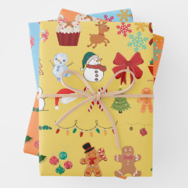 Feestelijk kerstpatroon inpakpapier vel