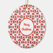 Feestelijk kerstpatroon keramisch ornament (Links)